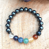 Bracelet 7 Chakras Hématite | Lithothérapie Stéphanie